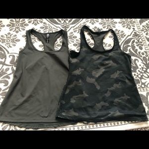 Hunter green and camo combo workout tops!